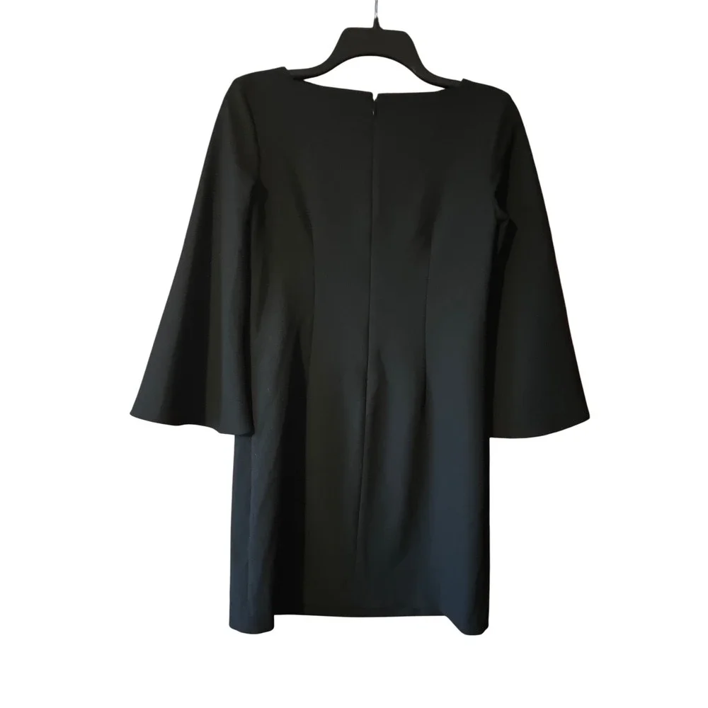 Banana Republic Black Dress Square Neck Bell Sleeve Career Cocktail‎ Sheath S 0